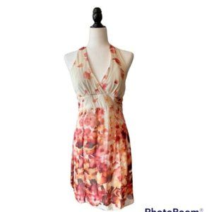 Vintage Y2K floral halter cream dress Charlotte Russe brand new